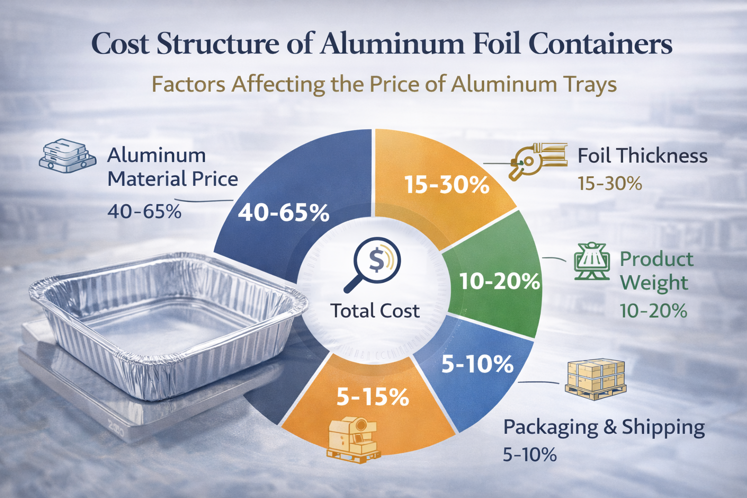 ¿Qué afecta el precio de los contenedores de papel de aluminio?
