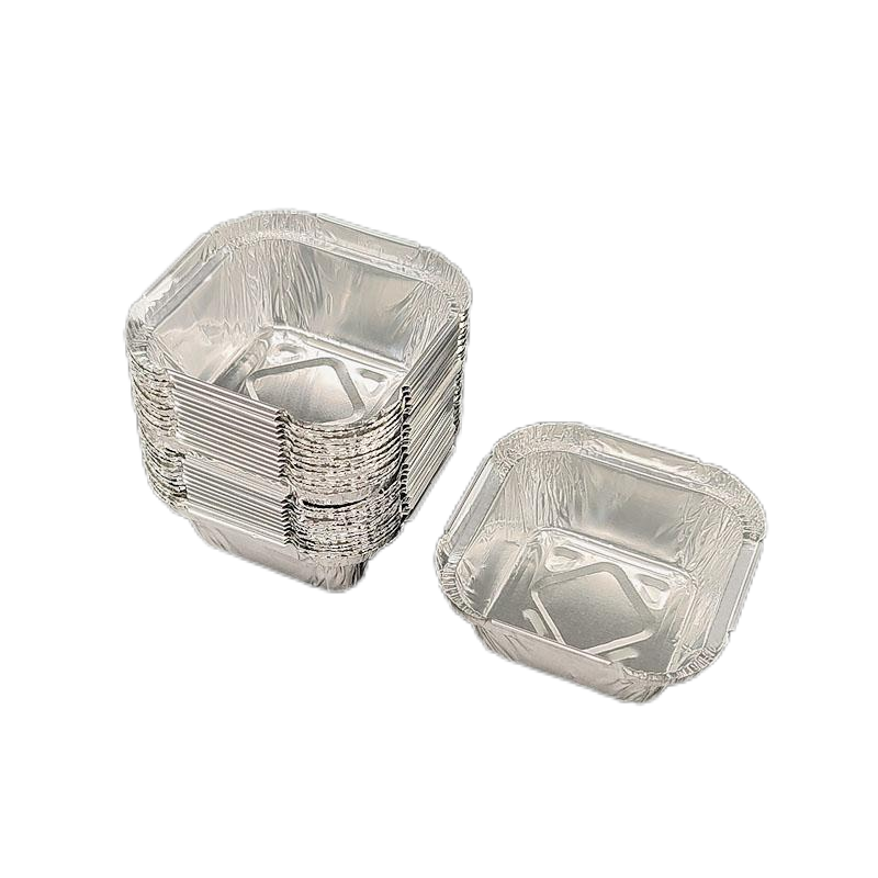 Mini soporte cuadrado para pudín de bandejas para pastel de papel de aluminio de 120ml