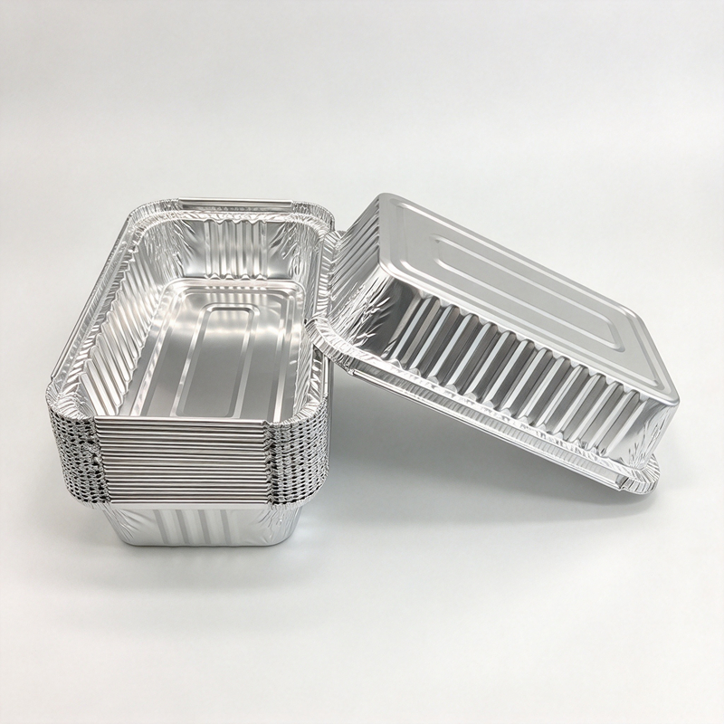 Plato de catering desechable mediano con bandeja de comida de papel de aluminio