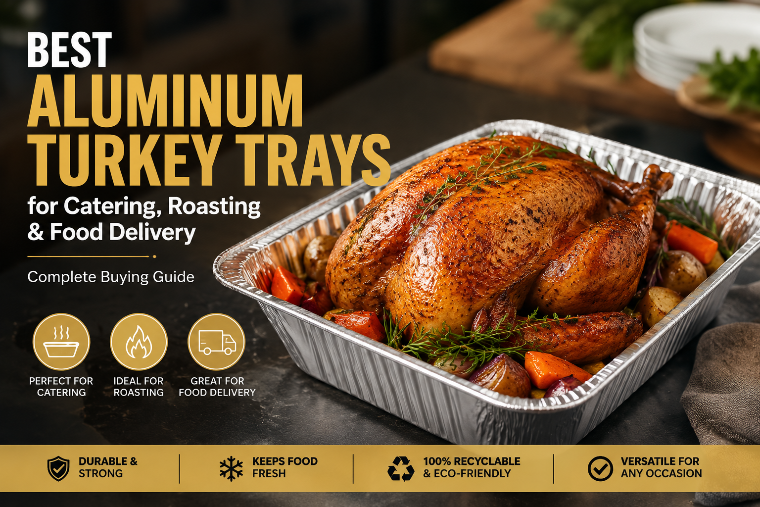 Las mejores bandejas de aluminio para pavo para catering, asado y entrega de alimentos | Guía de compra completa