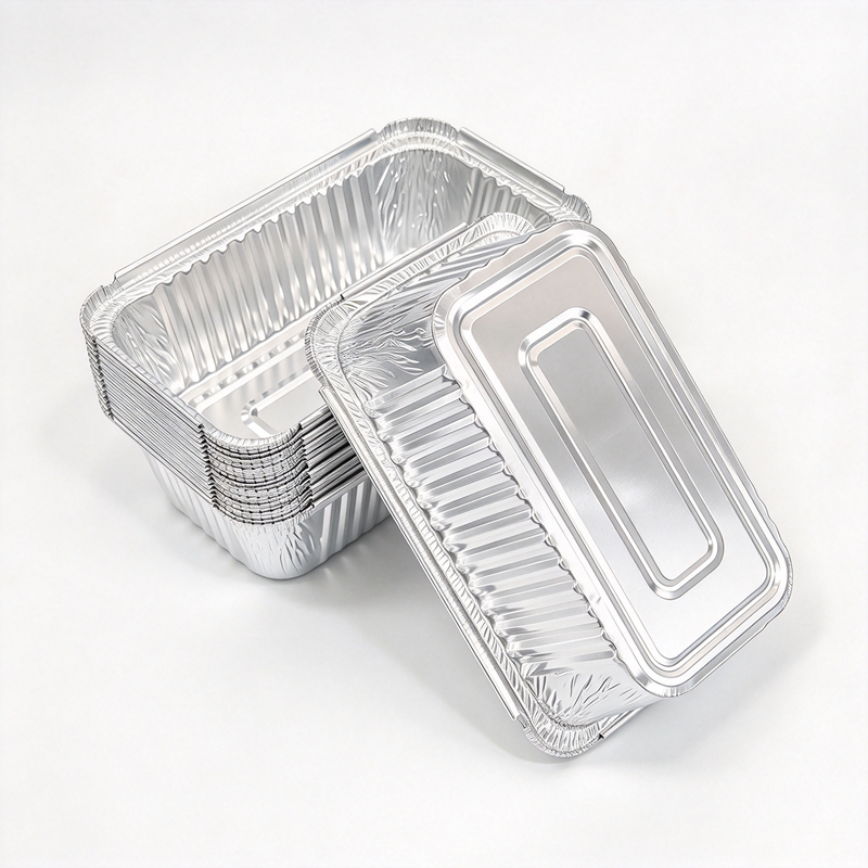 Plato de catering desechable mediano con bandeja de comida de papel de aluminio