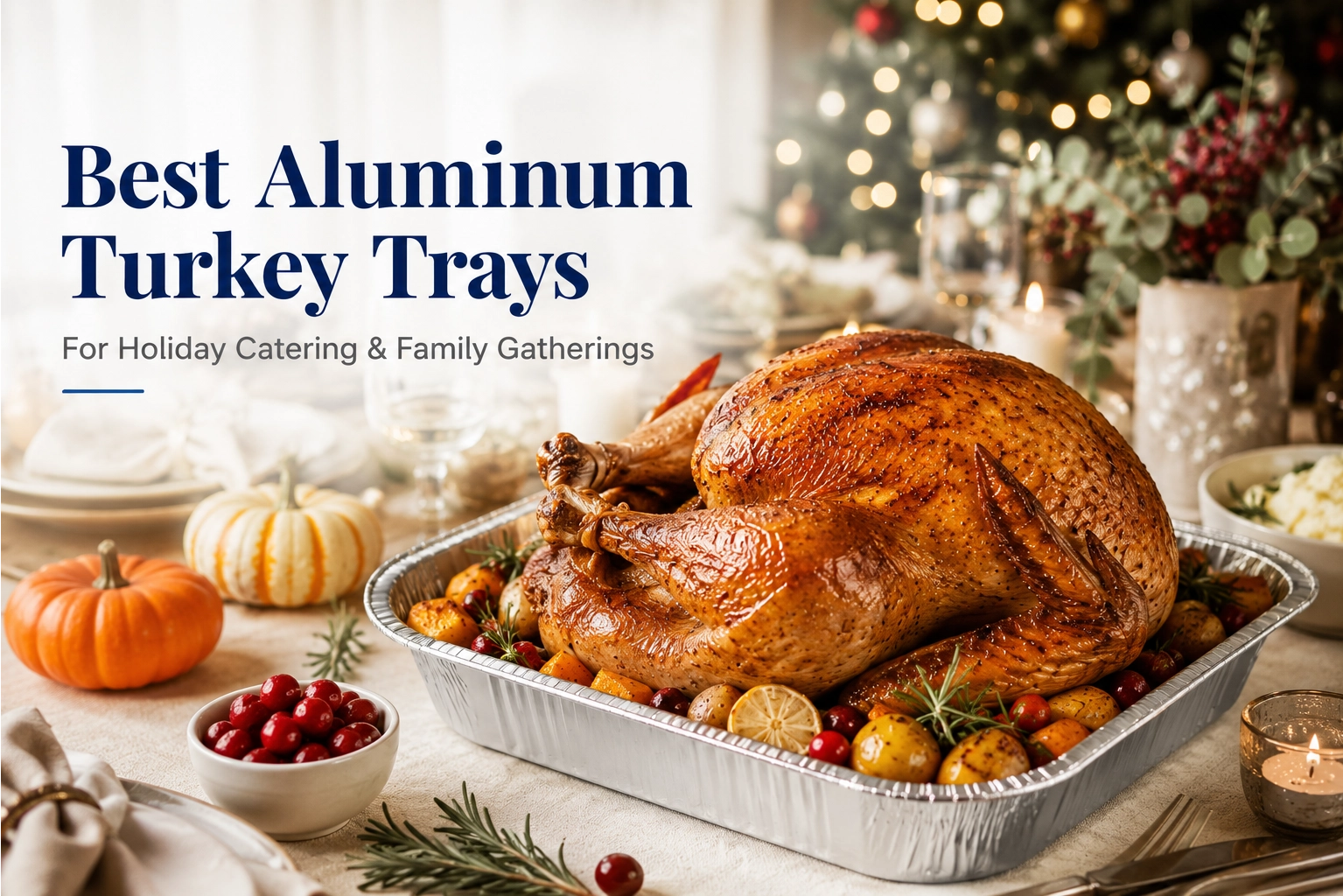 Las mejores bandejas de pavo de aluminio para catering navideño y reuniones familiares